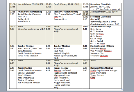 consultant schedule p2
